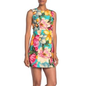 Milly Floral Slim Shift Mini Dress